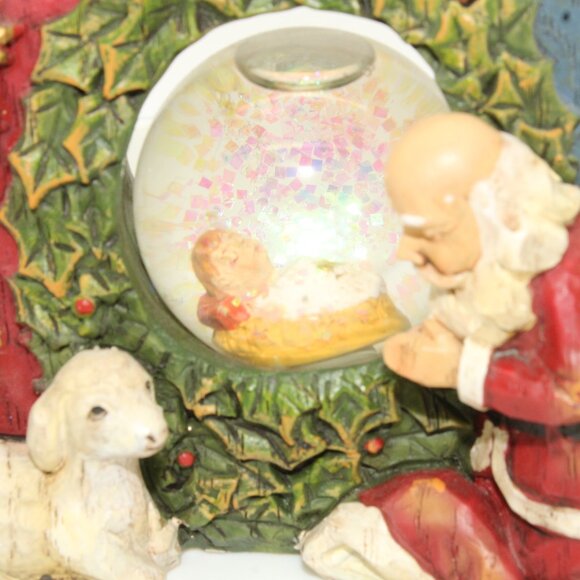 Roman Santa Noel Snow Globe Baby Jesus Nativity Glitter Dome Christmas Decor - Picture 2 of 12
